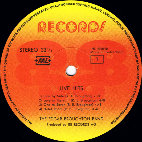 The Edgar Broughton Band - Live Hits Harder! (LP, Album)