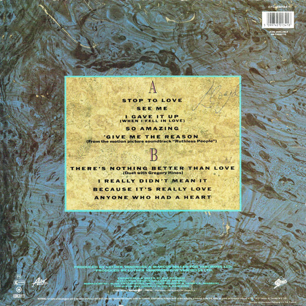 Luther Vandross - Give Me The Reason (LP, Album)