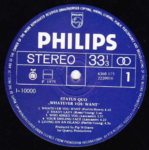 Status Quo - Whatever You Want (LP, Album, RE, RP)