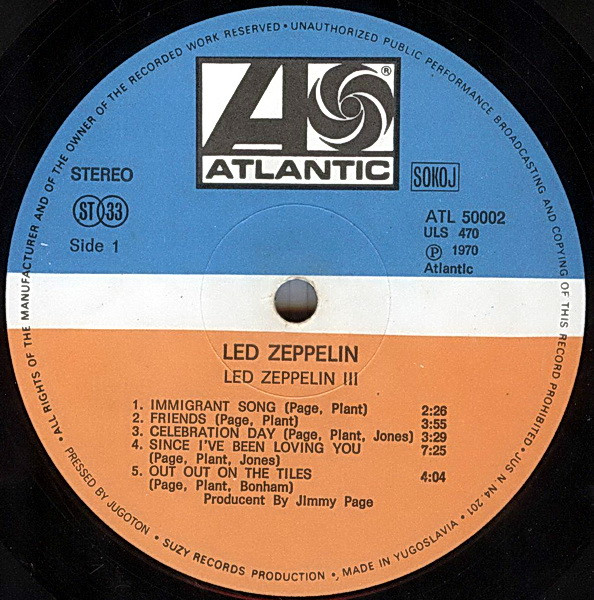 Led Zeppelin - Led Zeppelin III (LP, Album, MP, M/Print, RE, Gat)