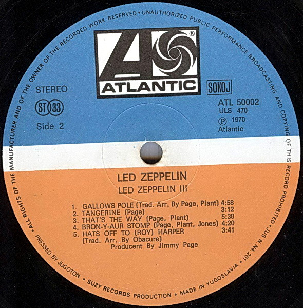Led Zeppelin - Led Zeppelin III (LP, Album, MP, M/Print, RE, Gat)