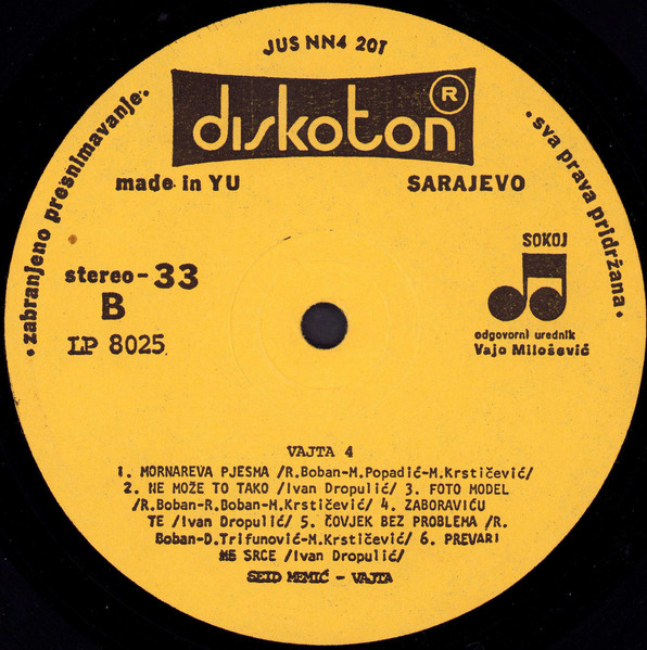 Vajta* - Vajta 4 (Veliki Uspjesi - 14 Hitova) (LP, Comp, Yel)