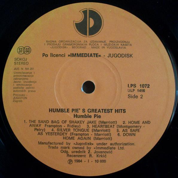 Humble Pie - Greatest Hits (LP, Comp)
