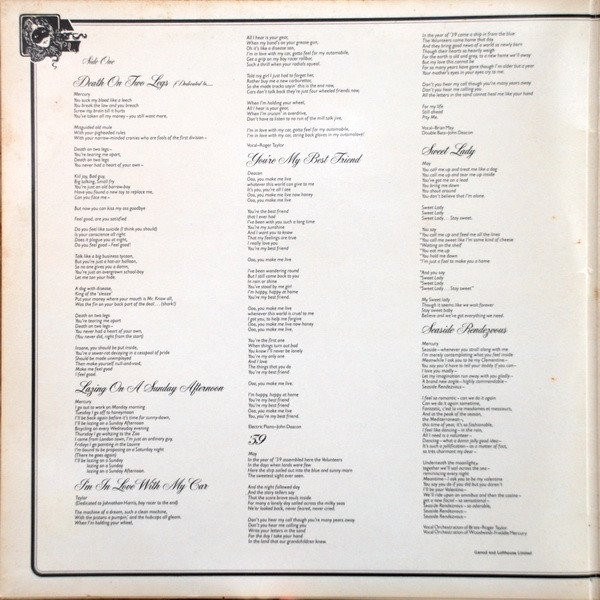 Queen - A Night At The Opera (LP, Album, Gat)