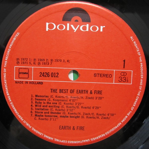 Earth & Fire* - The Best Of Earth & Fire (LP, Comp)