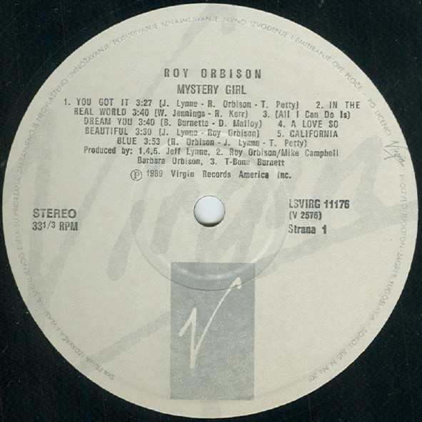 Roy Orbison - Mystery Girl (LP, Album, Gat)