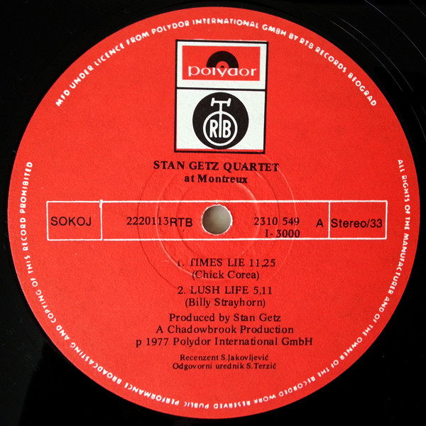 Stan Getz Quartet - At Montreux (LP, Album, RE)