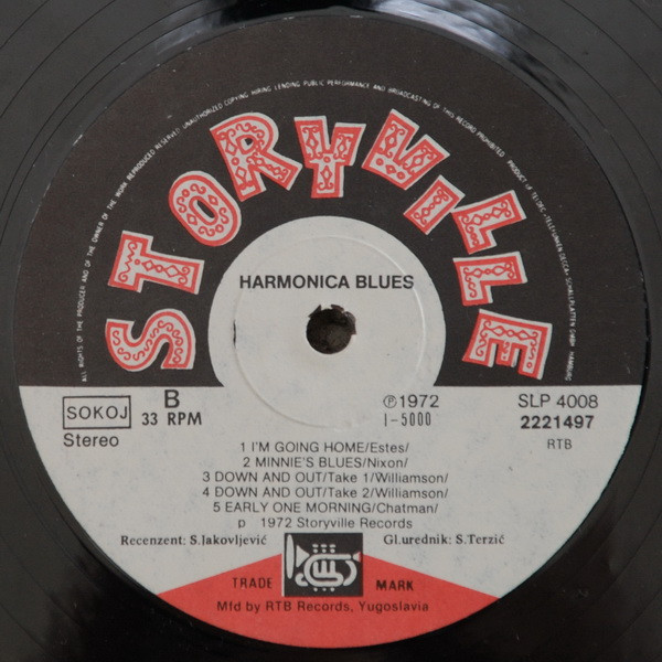 Sonny Terry / Doctor Ross / Hammie Nixon With Sleepy John Estes / Sonny Boy Williamson (2) - The Harmonica Blues (LP, Comp, RE)