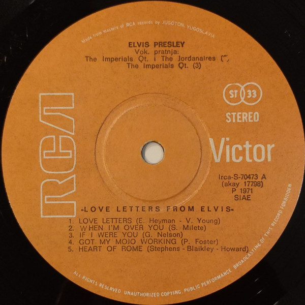 Elvis* - Love Letters From Elvis (LP, Album, RP)