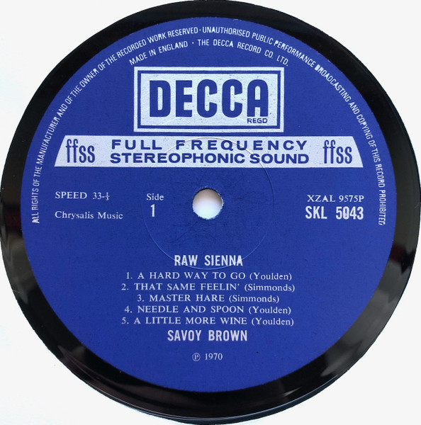 Savoy Brown - Raw Sienna (LP, Album)