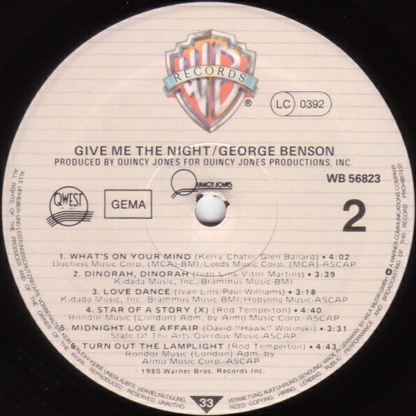 George Benson - Give Me The Night (LP, Album)