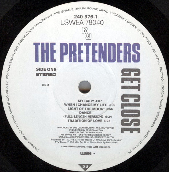 The Pretenders - Get Close (LP, Album)