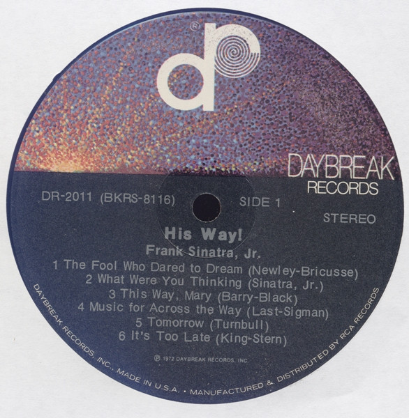 Frank Sinatra Jr. Arranged And Conducted By Nelson Riddle - His Way! (LP)