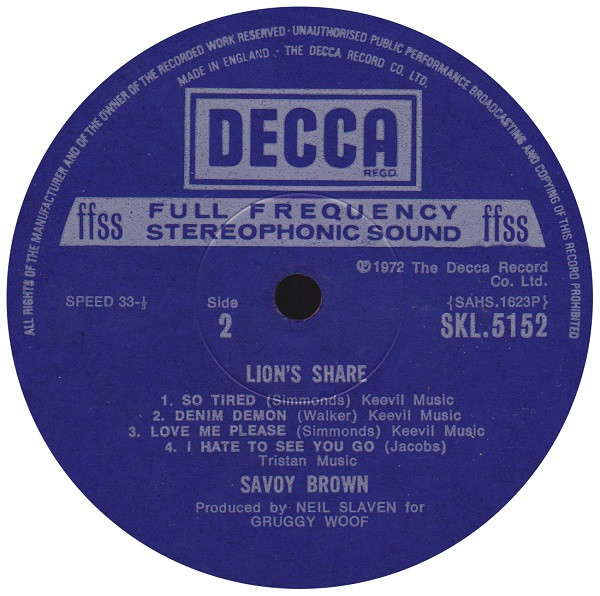 Savoy Brown - Lion's Share (LP, Album)