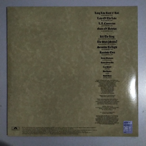 Rainbow - Long Live Rock 'N' Roll (LP, Album, RE, 180)