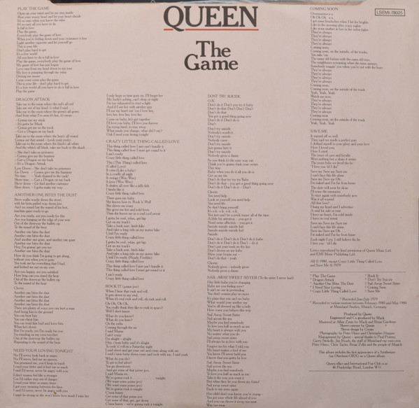 Queen - The Game (LP, Album)