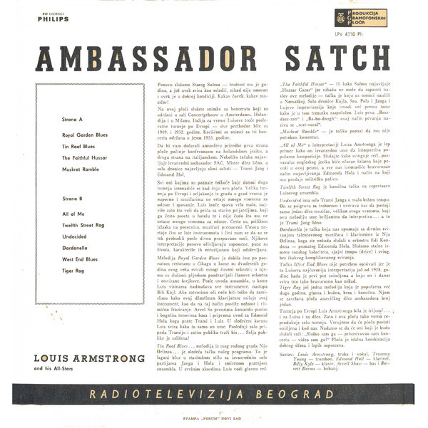 Louis Armstrong And His All-Stars - Ambassador Satch (LP, Album)