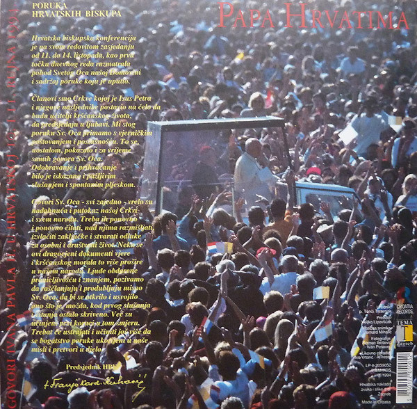 Papa Ivan Pavao II.* - Papa Hrvatima - Govori Ivana Pavla II. U Posjetu Hrvatskoj 10. - 11. Rujna 1994. (LP)