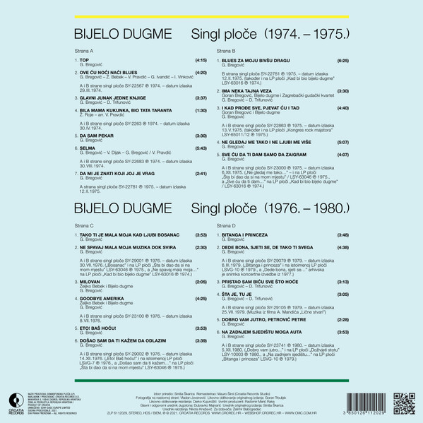 Bijelo Dugme - Singl ploče (1974. - 1980.) (2xLP, Comp, Dlx, RE, RM)