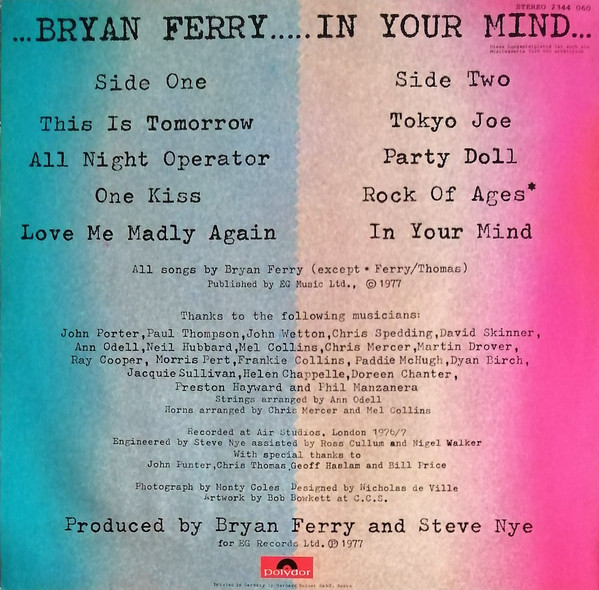 Bryan Ferry - In Your Mind (LP, Album)