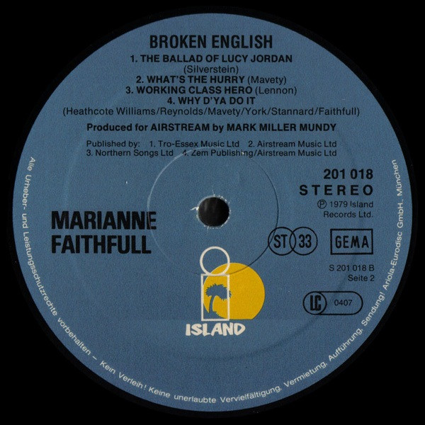 Marianne Faithfull - Broken English (LP, Album)