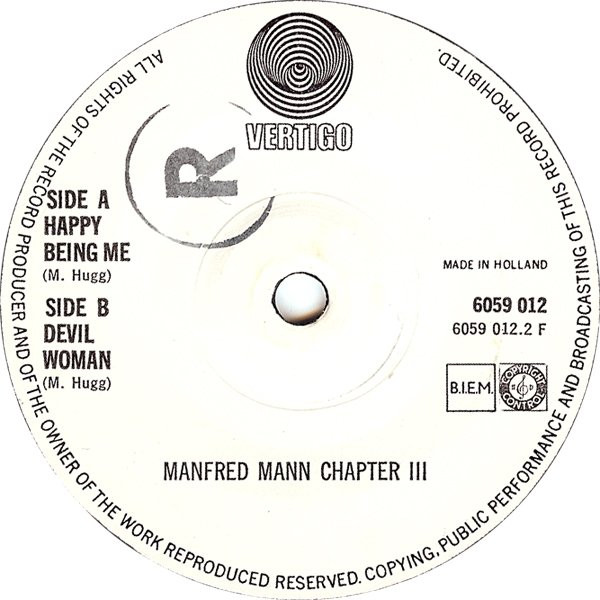 Manfred Mann Chapter III* - Happy Being Me / Devil Man (7