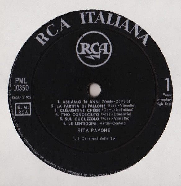 Rita Pavone - Rita Pavone (LP, Album, Mono)