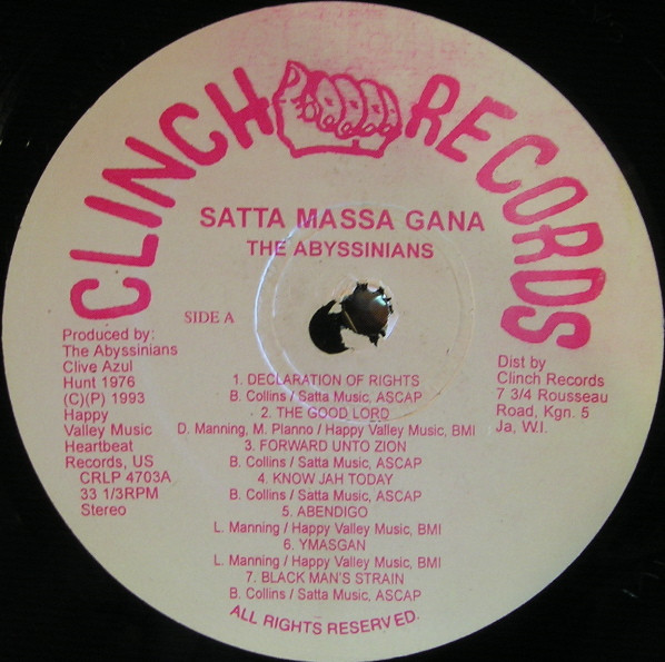 The Abyssinians - Satta Massagana (LP, Album, RP)