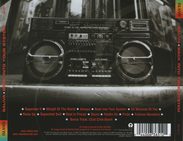 Saliva - Back Into Your System (CD, Album)