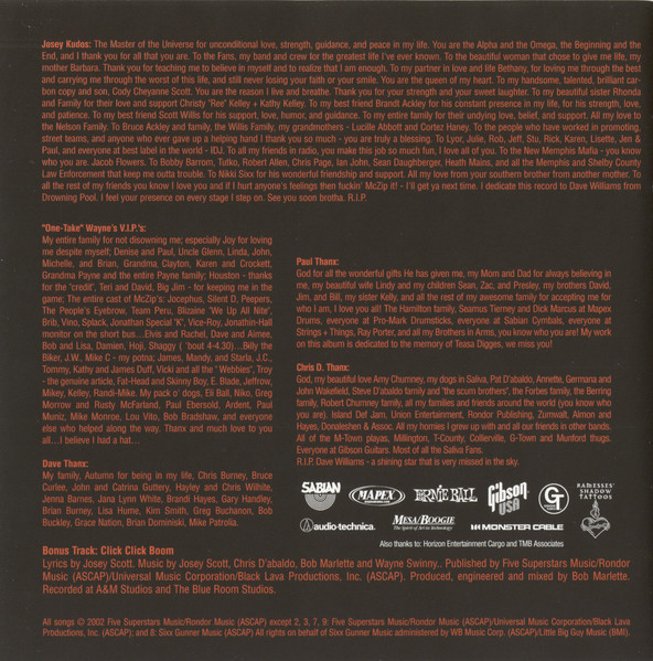 Saliva - Back Into Your System (CD, Album)