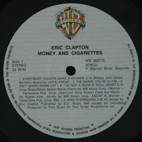 Eric Clapton - Money And Cigarettes (LP, Album)