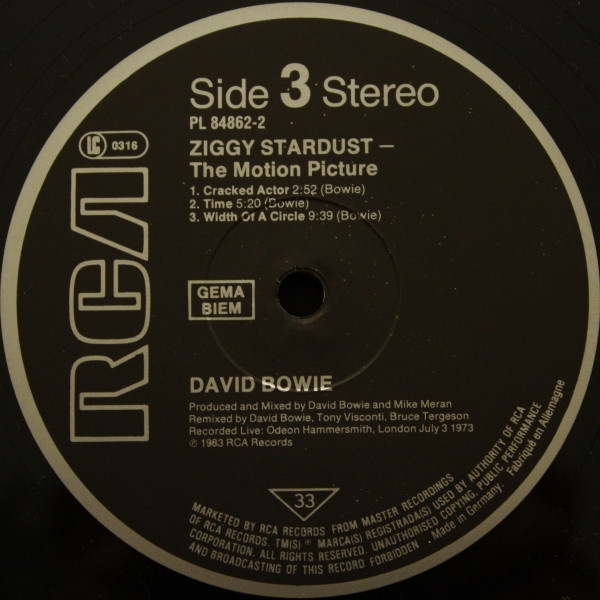 David Bowie - Ziggy Stardust - The Motion Picture (2xLP, Album)