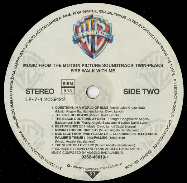 Angelo Badalamenti - Twin Peaks - Fire Walk With Me (Music From The Motion Picture Soundtrack) (LP, Album)