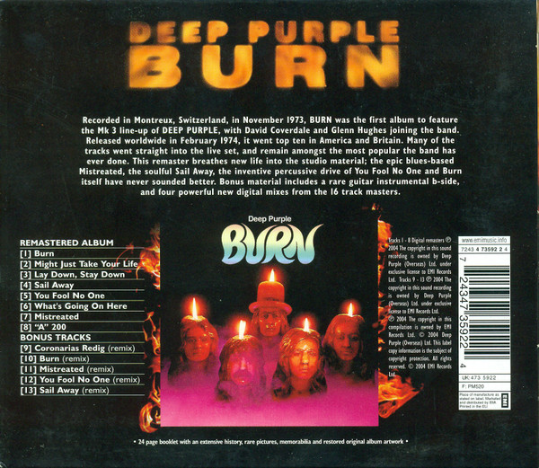 Deep Purple - Burn (CD, Album, RE, RM, 30t)