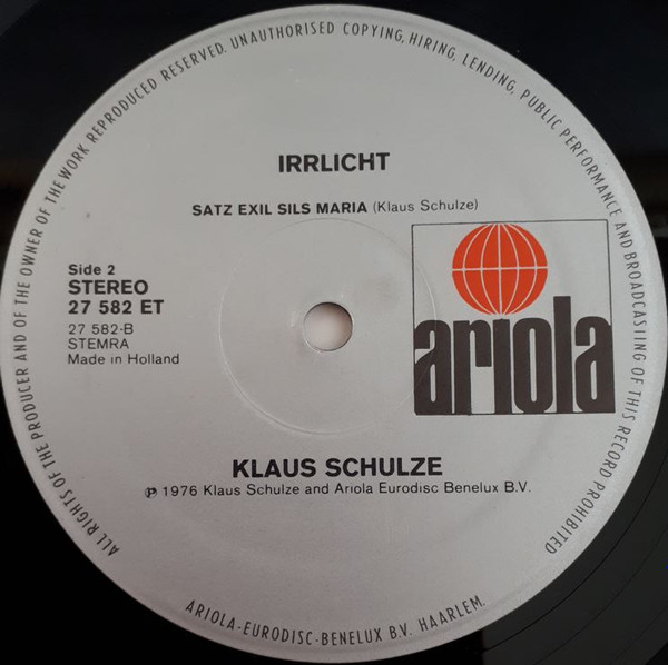 Klaus Schulze - Irrlicht (LP, Album, RE)