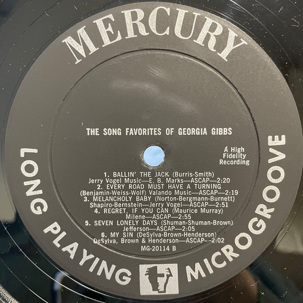 Georgia Gibbs - Song Favorites Of Georgia Gibbs (LP, Album, Mono)