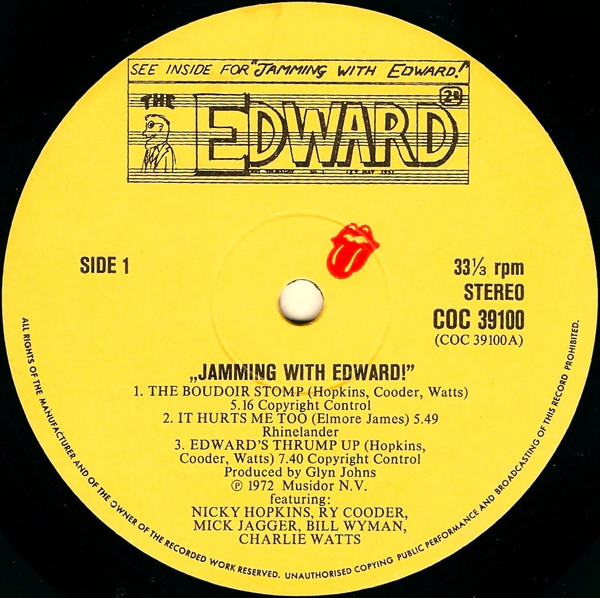 Nicky Hopkins, Ry Cooder, Mick Jagger, Bill Wyman, Charlie Watts - Jamming With Edward! (LP, Album)