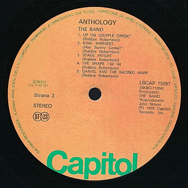 The Band - Anthology (2xLP, Comp)