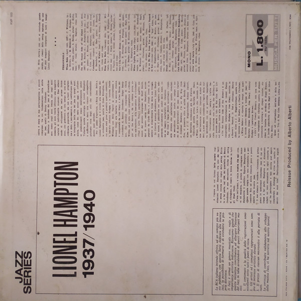 Lionel Hampton - 1937 / 1940 (LP, Comp, RE)