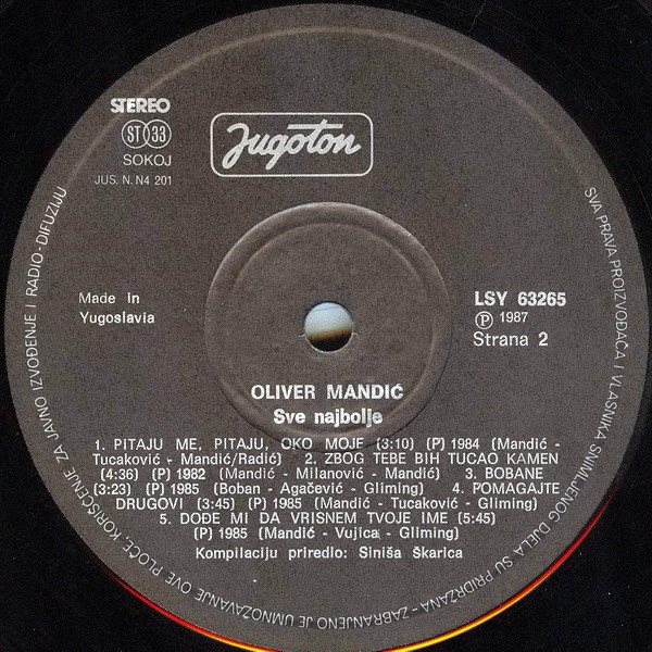 Oliver Mandić - Sve Najbolje (LP, Comp)