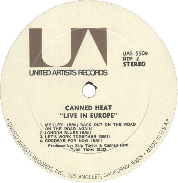 Canned Heat - Recorded Live In Europe (LP, All)