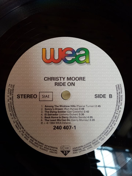 Christy Moore - Ride On (LP, Album)