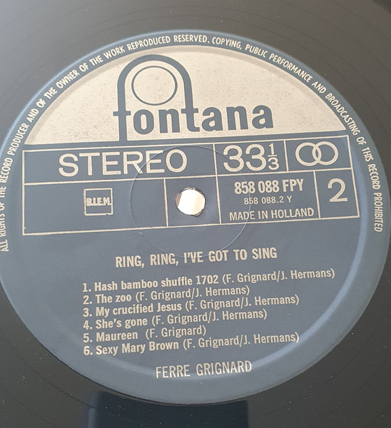 Ferre Grignard - Ring, Ring, I've Got To Sing (LP, Album, RE)