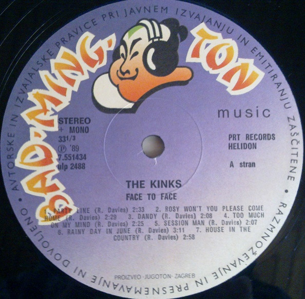 The Kinks - Face To Face (LP, Album, RE)