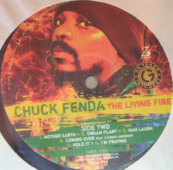 Chuck Fenda* - The Living Fire (LP, Album, Ltd)