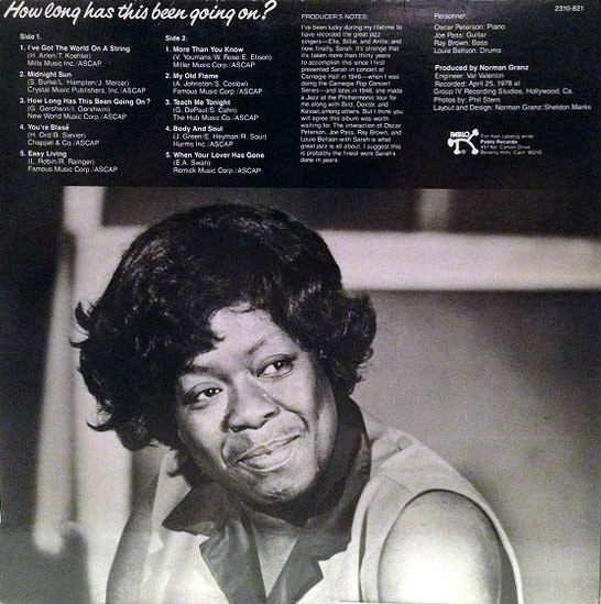 Sarah Vaughan - How Long Has This Been Going On? (LP, Album, Als)