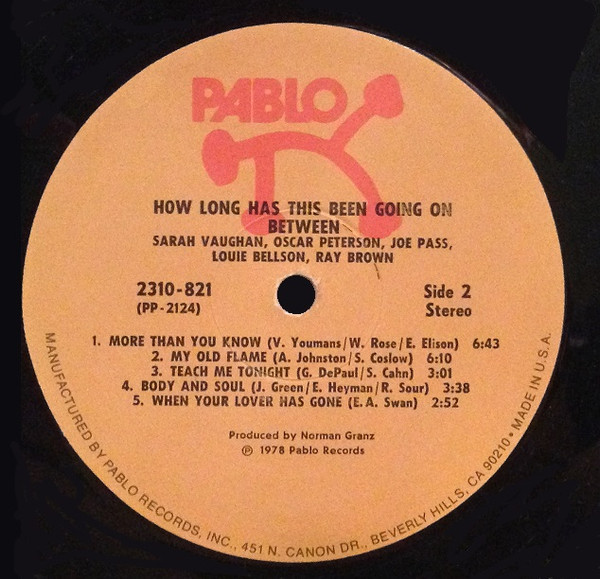 Sarah Vaughan - How Long Has This Been Going On? (LP, Album, Als)