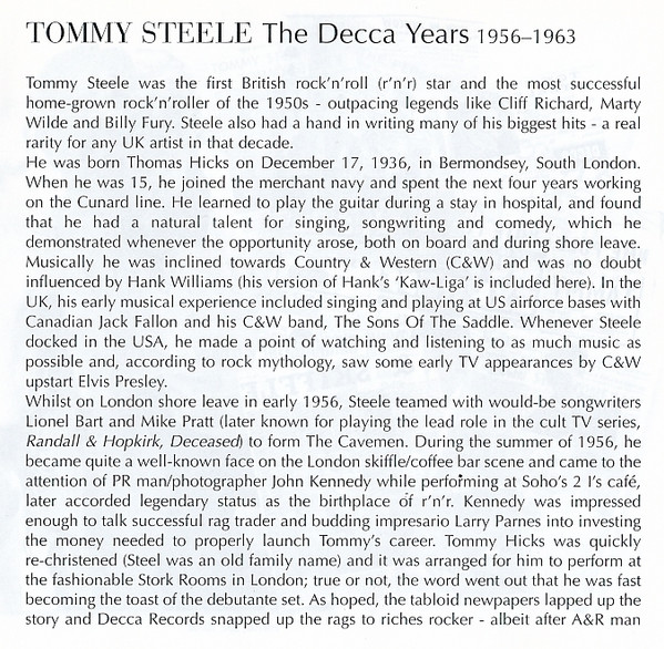 Tommy Steele - The Decca Years 1956-1963 (2xCD, Comp, RM)