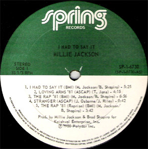 Millie Jackson - I Had To Say It (LP, Album)
