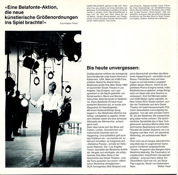 Harry Belafonte - Belafonte At The Greek Theatre (2xLP, Album, RE)